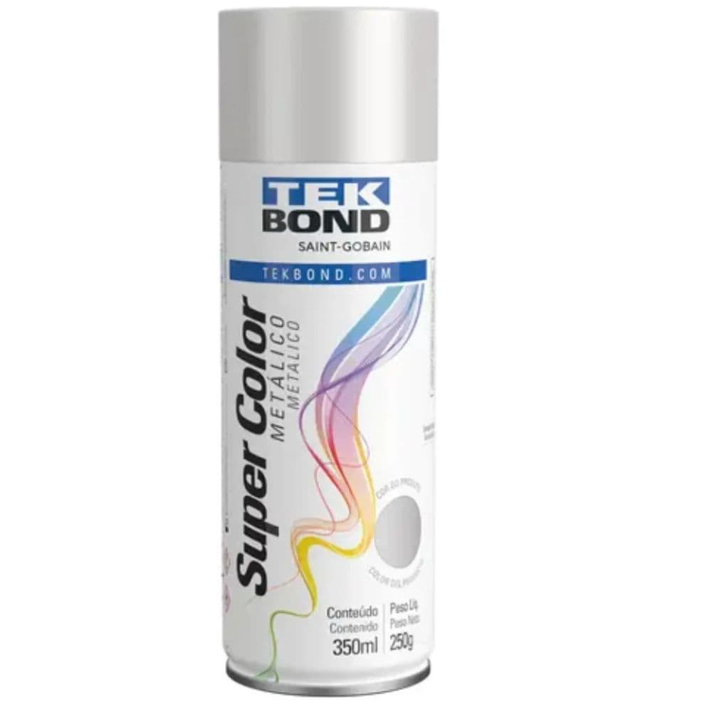 Tinta Spray Prata Metalico Tekbond 350ml/250g