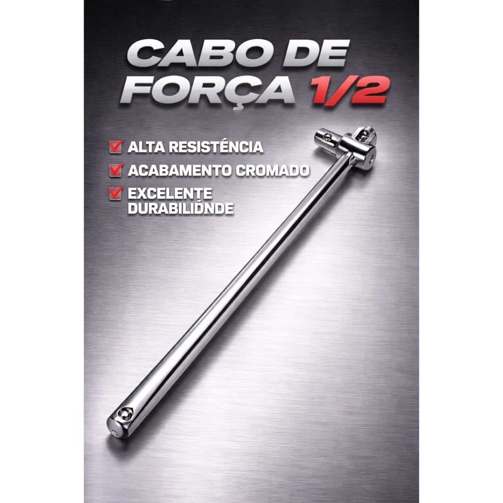 Cabo de força T para soquete de 1/2 30cm profissional