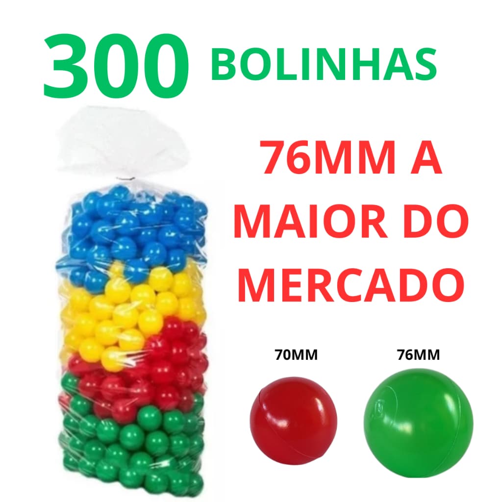 300 Bolinhas Coloridas em Plástico Resistente para Piscina de Bolinhas 50,100,200,300