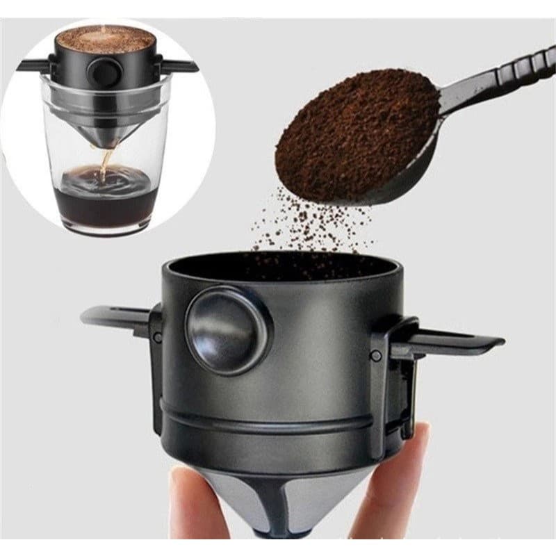 Filtro Coador Café Reutilizável Dobrável Suporte Garrafa Bebida Viagem Passador Processador Xícara