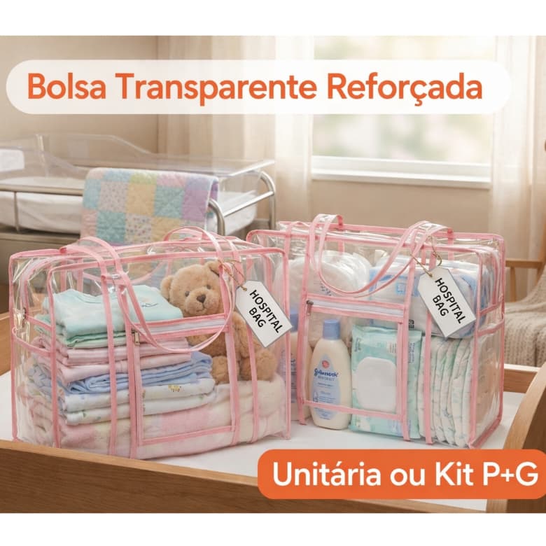 Kit Bolsa Multiuso Transparente P + G | Organização, Viagem, Bebê  SU SONHO DA UTILIDADES