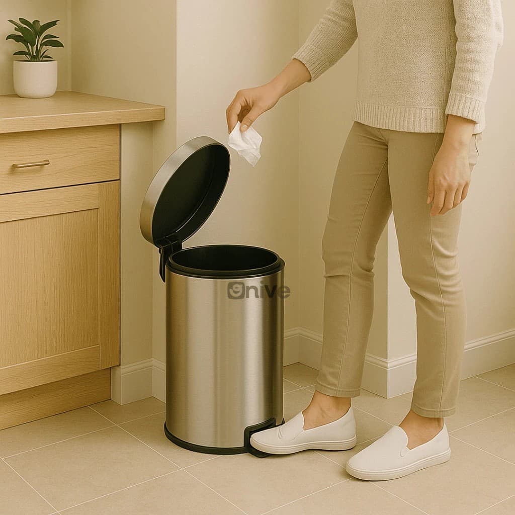 Lixeira Inox com Pedal e Cesto Interno Removível 3L e 5L Uso em Banheiro Cozinha Escritório
