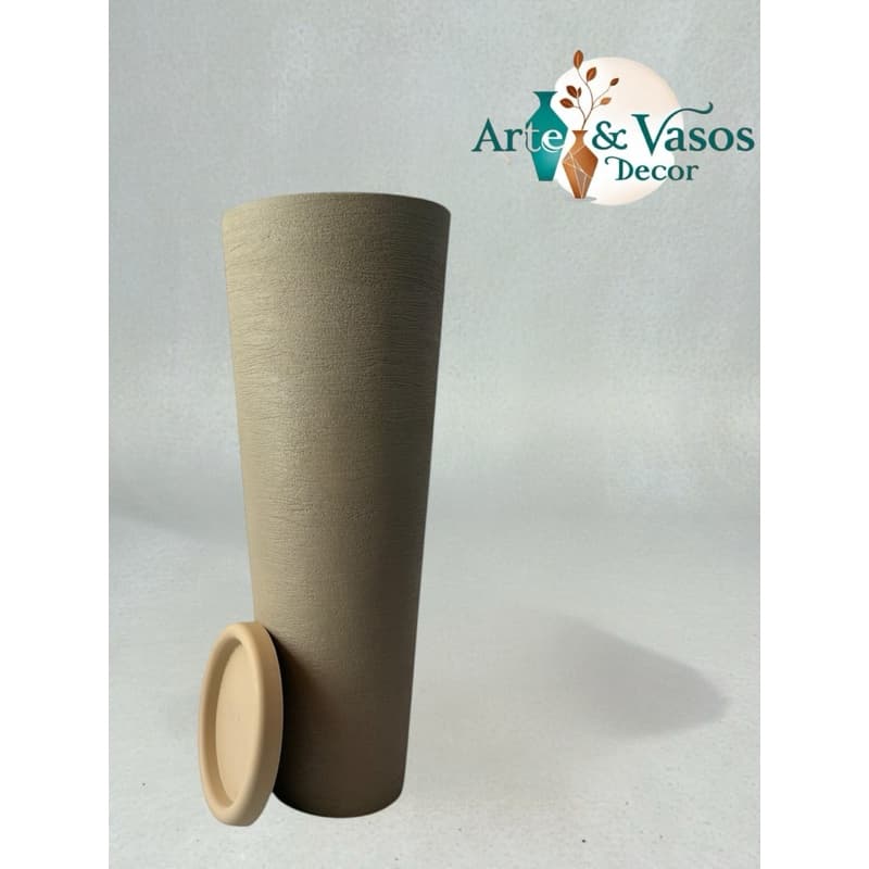 Vaso de Planta Texturizado Decorativo Coluna Ibiza em Polietileno 119