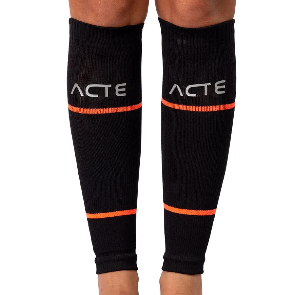 Canelito Compressão Acte Sports F11-GP Tam G Preto/Laranja Corrida Ciclismo Caminhada Reduz Fadiga 1 Par