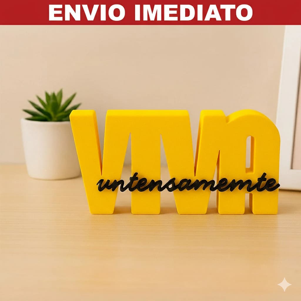 Frase Peça Decorativa Viva Intensamente varias cores