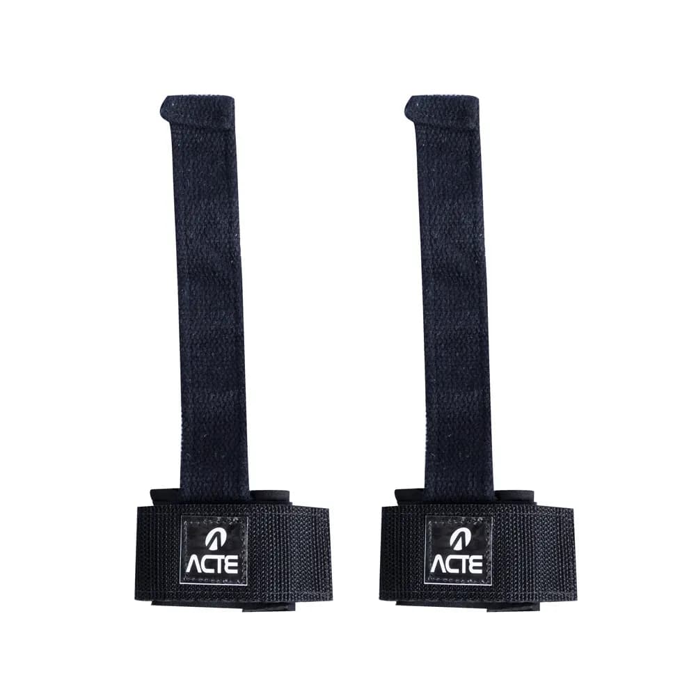 Strap Monster Acte Sports T204 Musculação Levantamento de Peso Deadlift Remada Pegada Firme 1 Par Preto