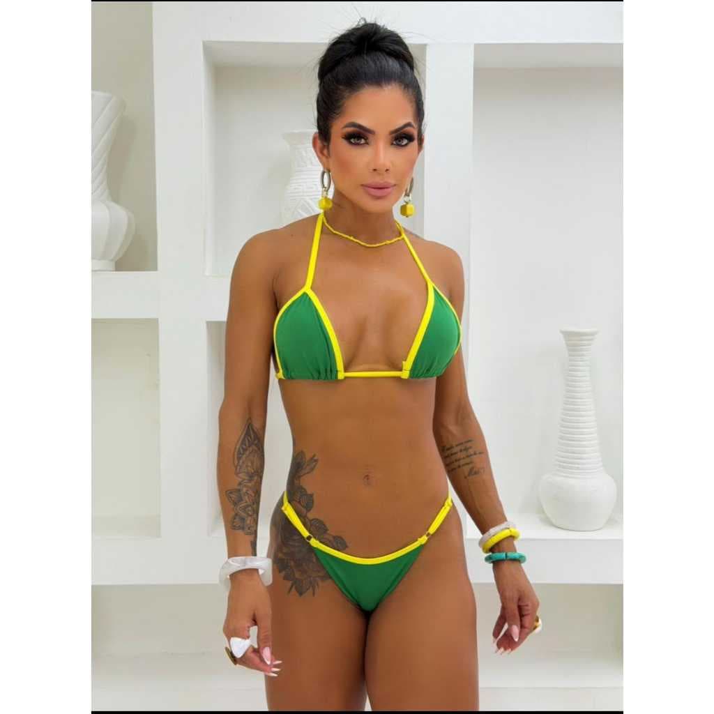 Biquíni Fita Brasil Cortininha Marquinha Bronzeado Suplex Regulável