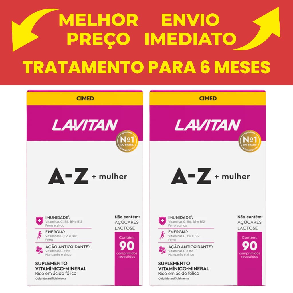 (kit com 2) - Cimed Lavitan Mais A-z Mulher C/90 Unidades/Cpr