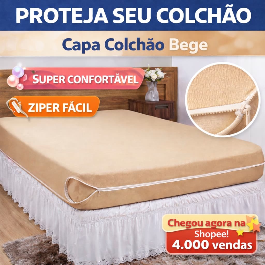Capa para Colchão Casal com Zíper | Malha Gel Macia | Ajuste até 30cm | Proteção e Conforto