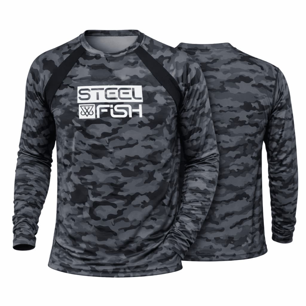 Camiseta de Pesca  Camuflada Recorte Proteção UV50 Steel Fish Caça Manga Longa