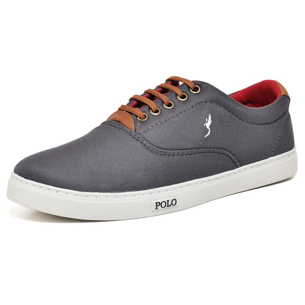 Tênis Casual Masculino Polo Blu Cinza Moda Atual Conforto e Estilo Elegante Trabalho