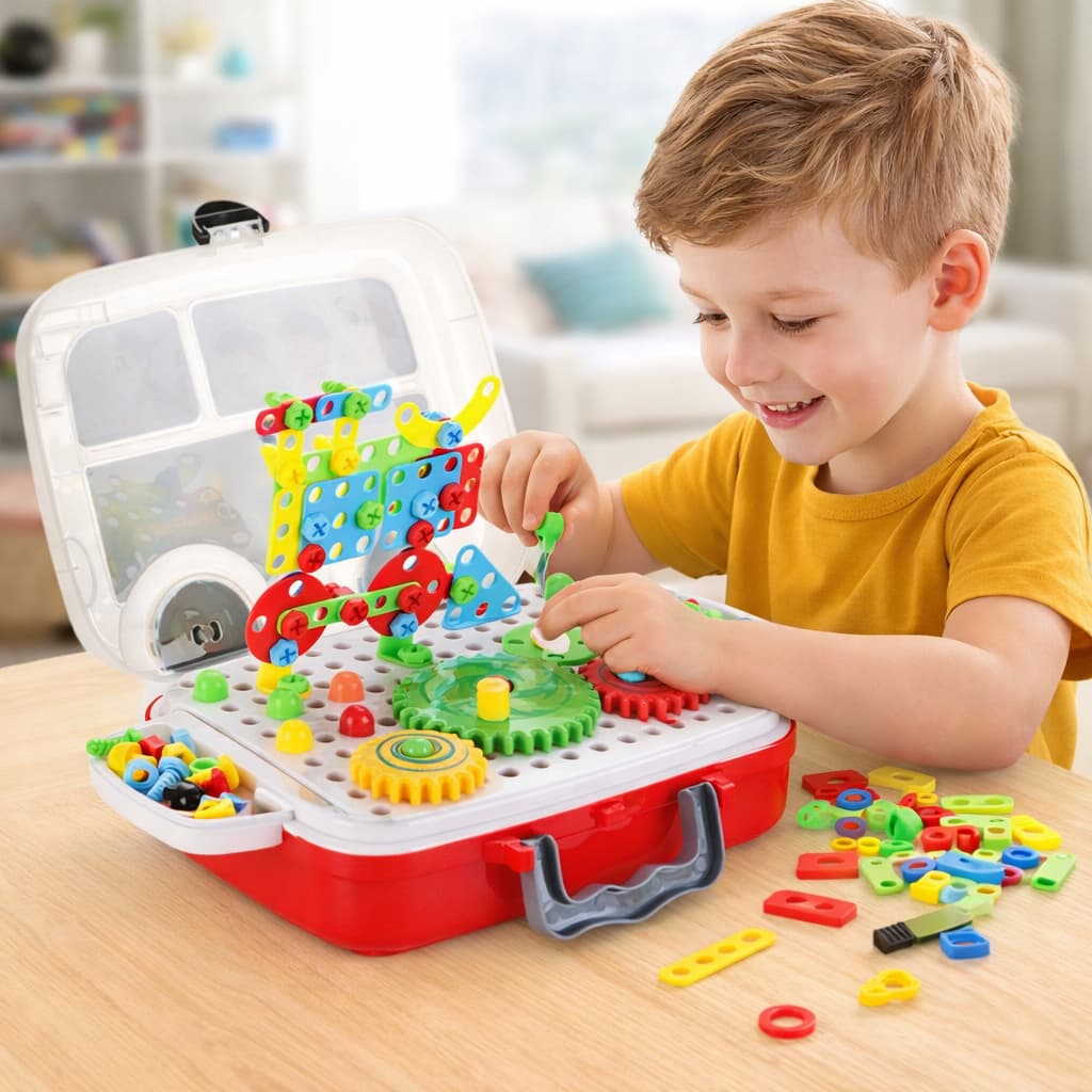 Kit Ferramentas Brinquedo Educativo – Brinquedo de Montar e Desmontar, Didático Educativo Maleta