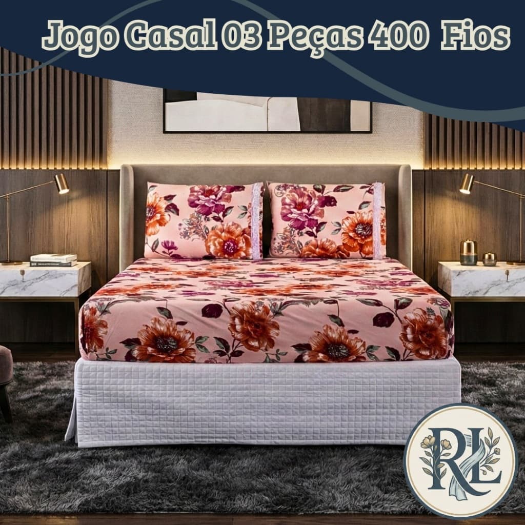 JG DE CAMA CASAL PADRÃO COM ELÁSTICO HYPERCAL 400 FIOS