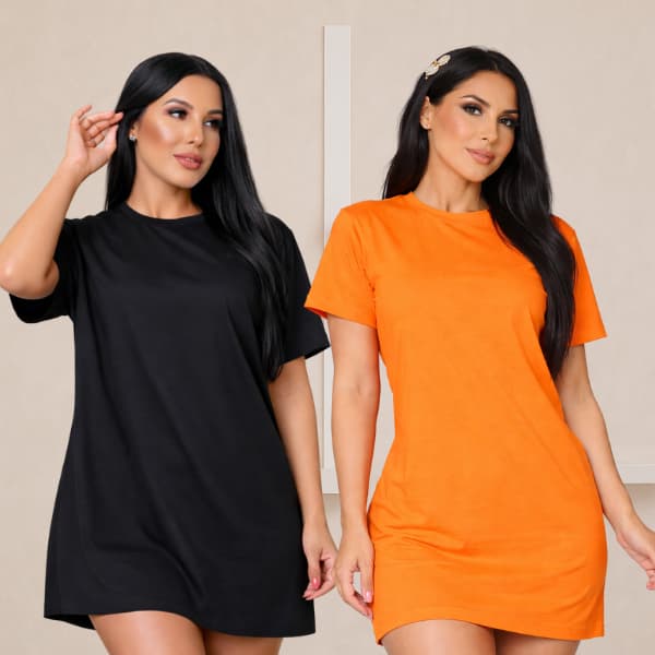 Vestido Camisetão Feminino Algodão 100% Conforto Premium Estilo Moderno Estilo Blogueira
