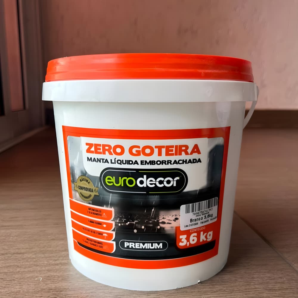 Zero Goteira 3.6kg Branca Emborrachada Premium Impermeabiliza Fachada Laje e Telhado