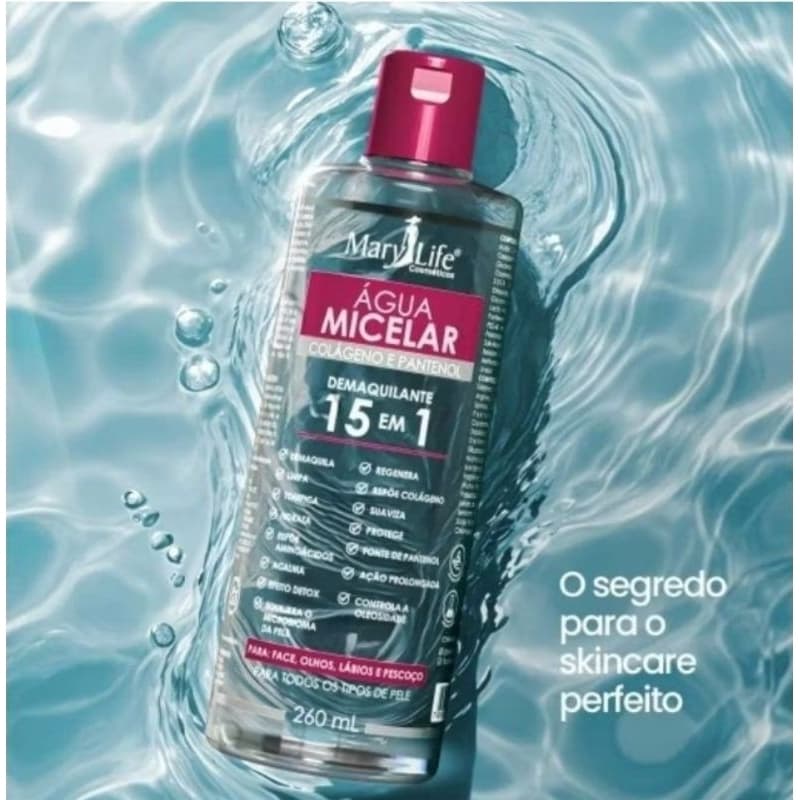 Água Micelar Colágeno e Pantenol 15 em 1 260mL