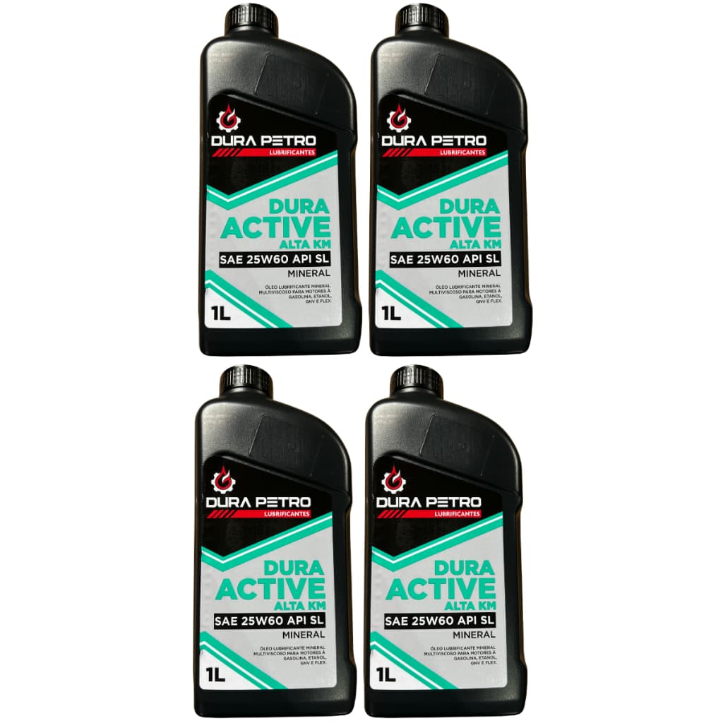 Óleo Lubrificante 25W60 Kit 4L Mais Pressão, Menos Queima de Óleo no Motor