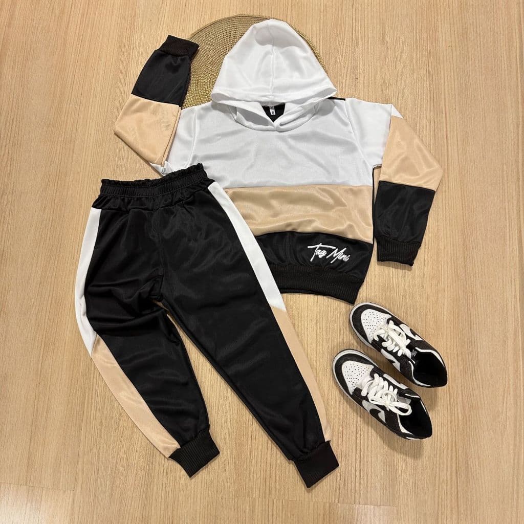 Conjunto de Frio Casaco e Calça para meninos Juvenil Inverno Abrigo Agasalho