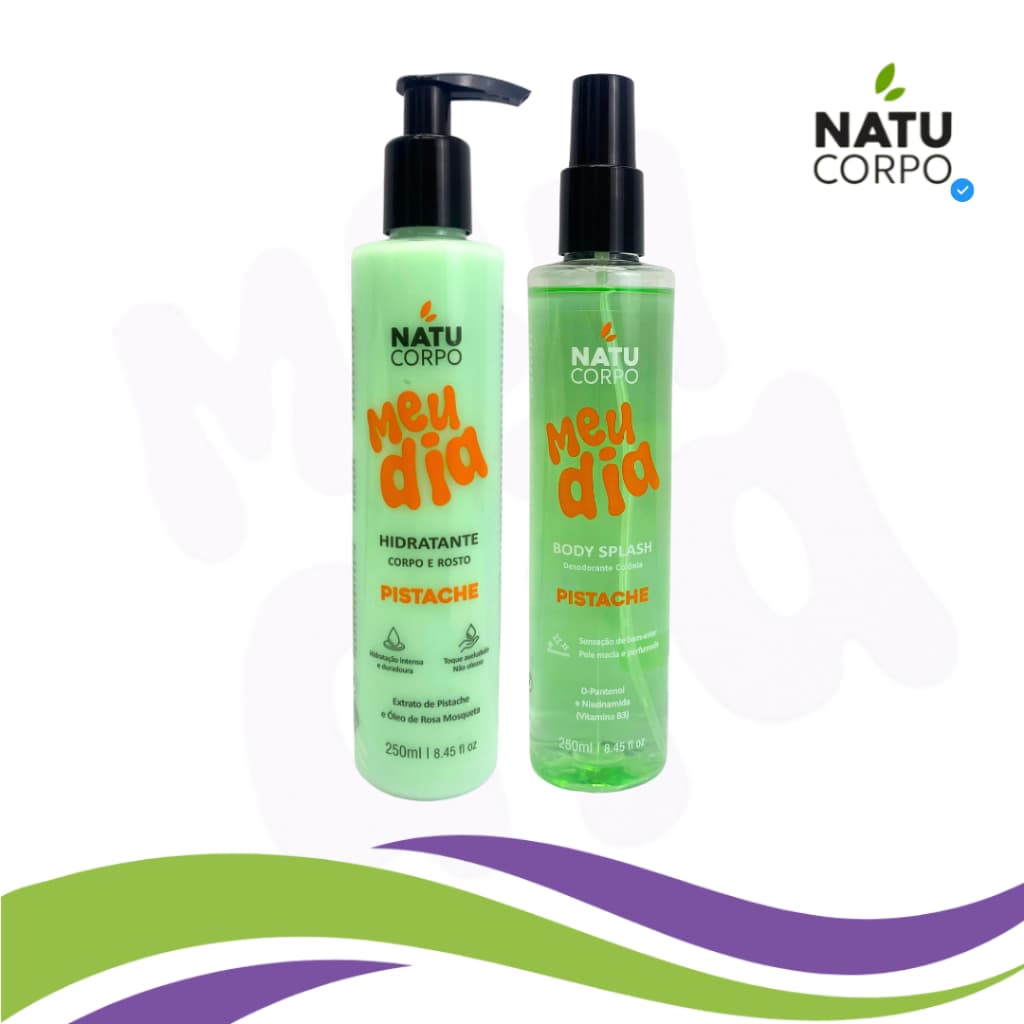 Kit Hidratante Pistache 250g + Body Splash Pistache Natucorpo Meu Dia 250 ml
