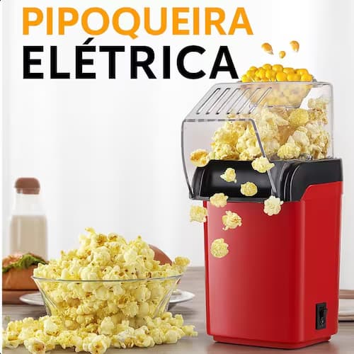 Pipoqueira Elétrica Ar Quente Máquina Fazer Pipoca Sem Óleo VOLTAGEM 220v