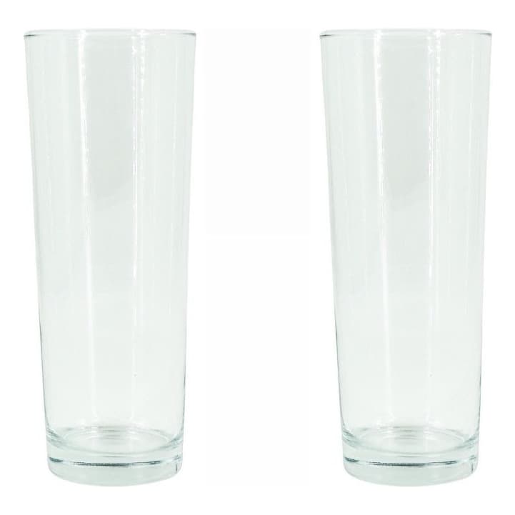 Jogo 2 Vasos Vidro Cilindro Polonês Artesanal D9 A24 Transparente Liso