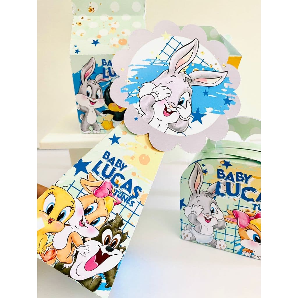 Pegue e monte Baby Looney Tunes Azul , personalizado com nome e idade