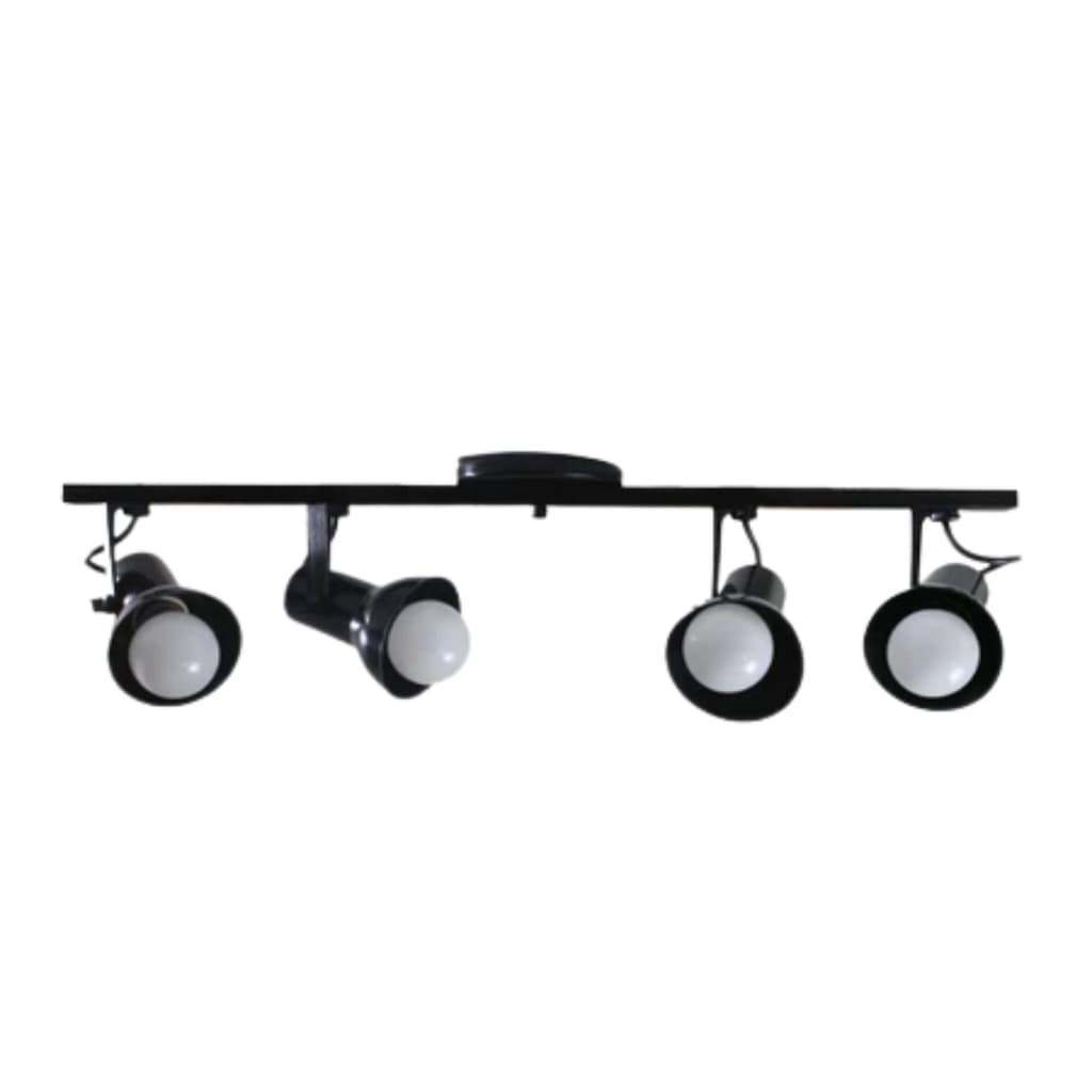 Luminaria de Teto Spot Trilho 4 Sobrepor Direcionável E-27 Preto