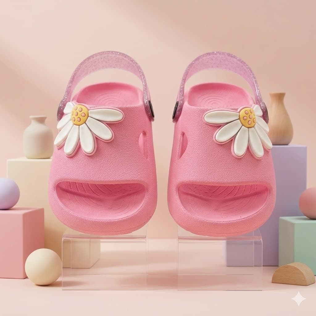 Chinelo Infantil Menina Nuvem Meia Flor Colorido Macio Delicado Leve Fofo