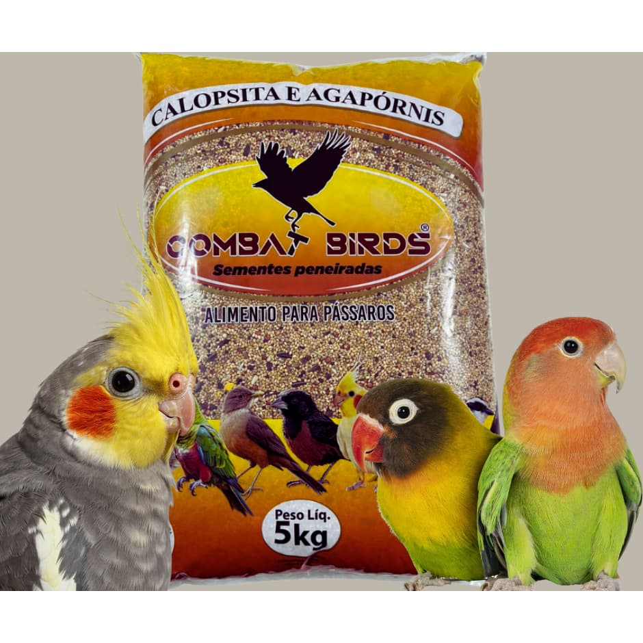 RAÇÃO CALOPSITA E AGAPORNIS COMBAT BIRDS 5KG