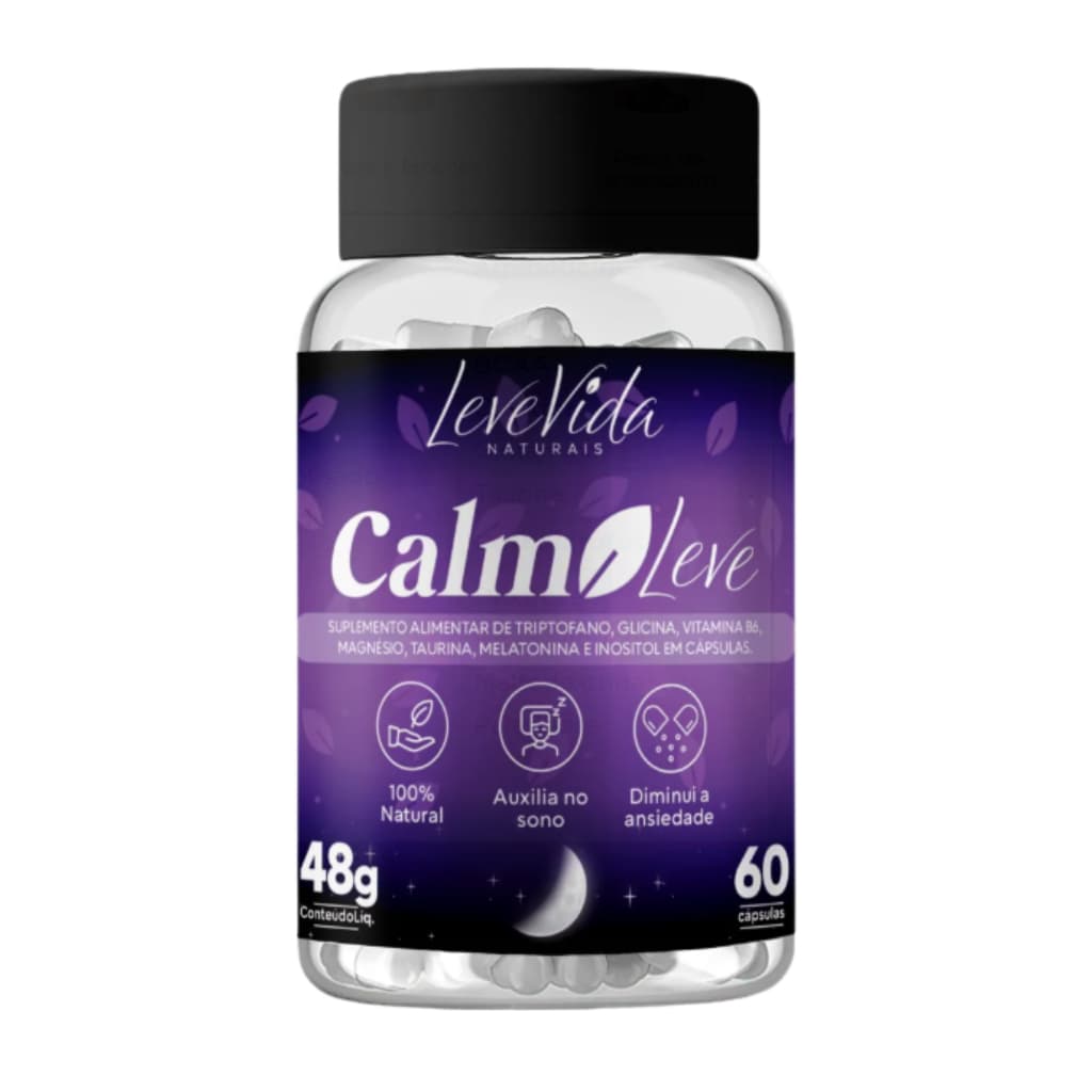 Calm Leve com Melatonina Leve Vida 60 Cápsulas 48g