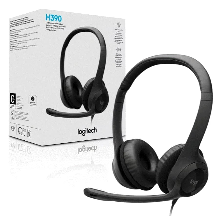 Headset Logitech H390 USB com Microfone