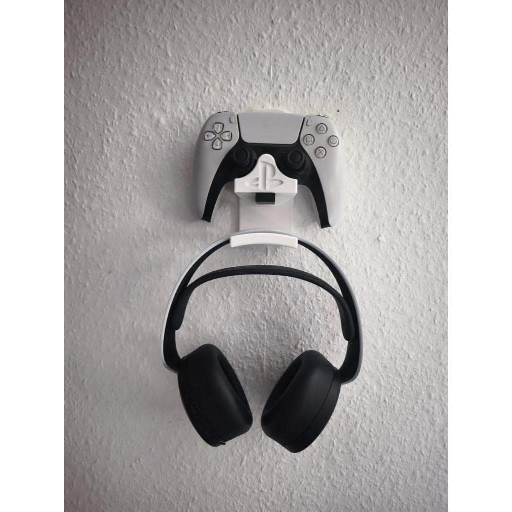 Suporte de Parede 2 em 1 Fone e Controle Para Playstation PS5, PS4, PC