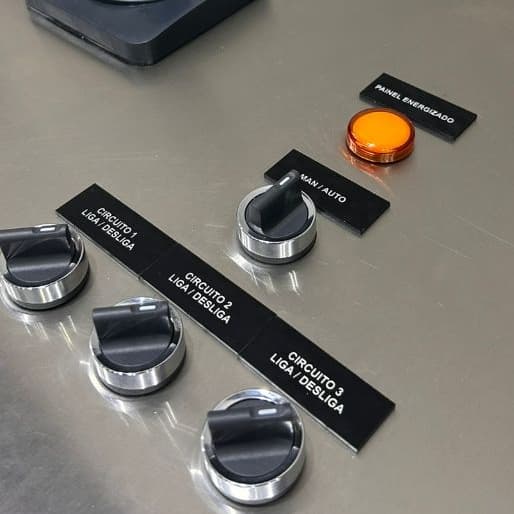 identificador de botueiras etiquetas patrimônio identificação sistema elétrico comandos de maquinas em acrilico 10unidad