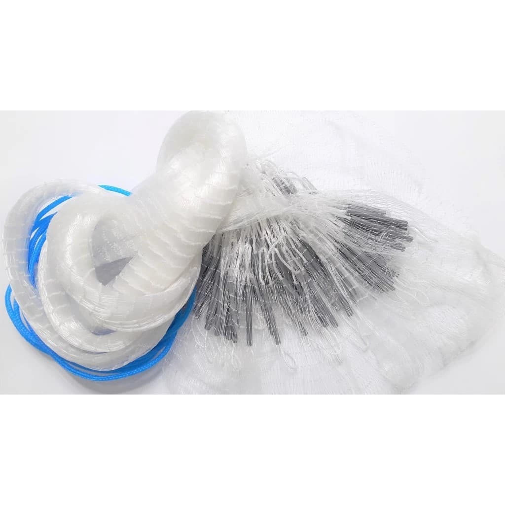 Tarrafa 25m Malha 10mm para peixes pequenos, camarão e isca viva – Malha fina, leve, fácil arremesso, com chumbo externo
