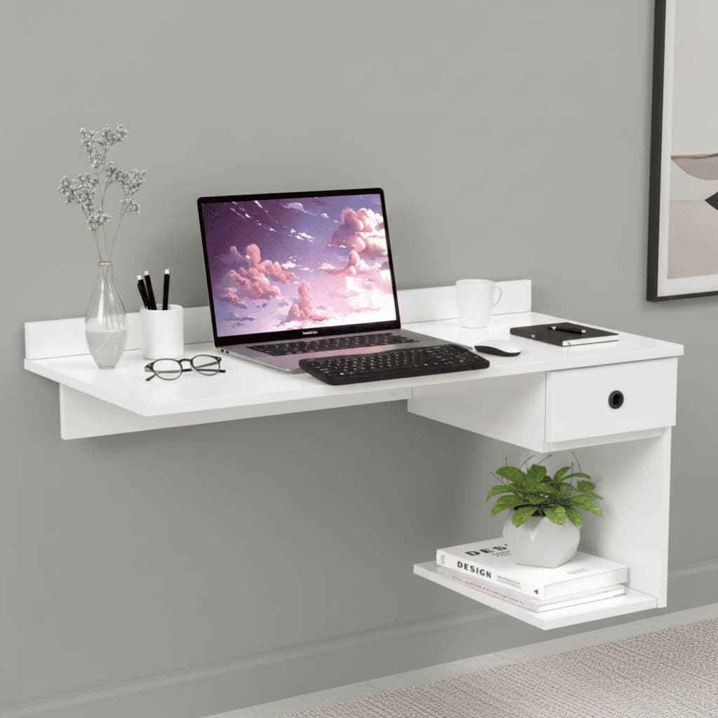 Escrivaninha Aereo 1 Gaveta 90cm Compacto Desing Moderno Office Penteadeira