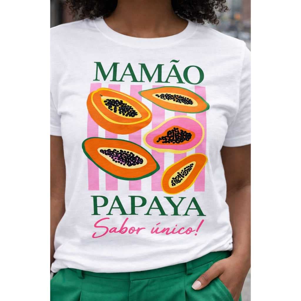 Camiseta Feminina Casual Básica Tendência Atual Tropical