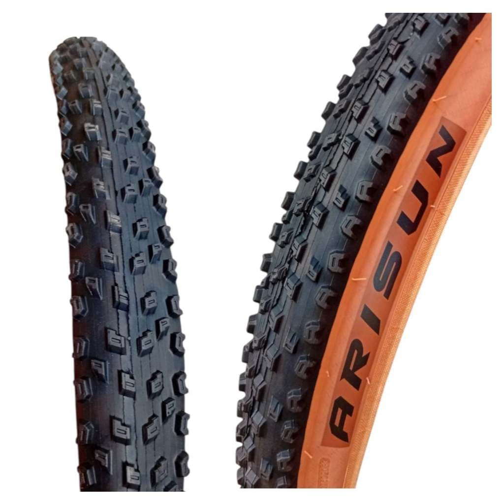 Pneu Bike Mtb Aro 29 X 2.40 Arisun Mount Bona Skinwall Faixa Marrom Arame Lançamento