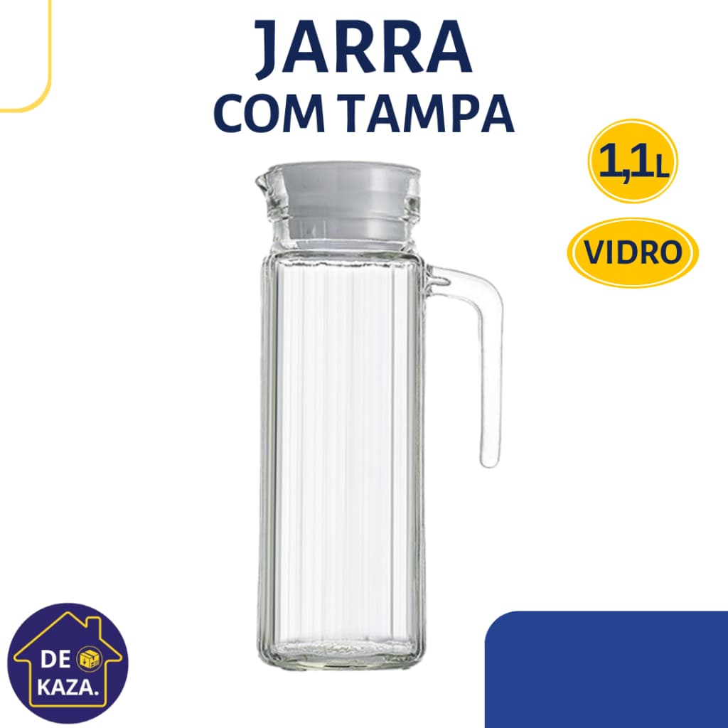 Jarra De Vidro Com Tampa 1,1 Litros Lanty