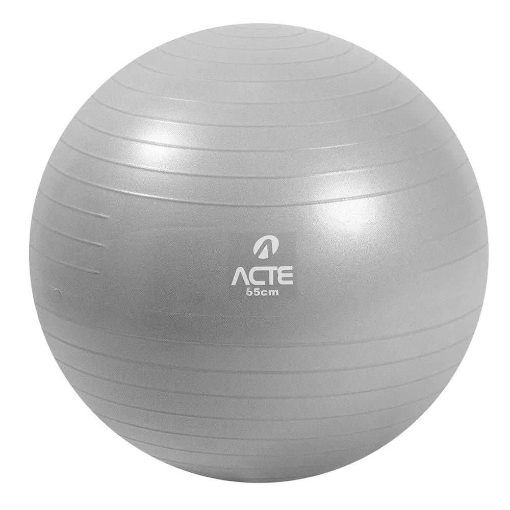 Bola Suíça Pilates 65cm Acte T9-65C Antiestouro Com Bomba Exercícios Fisioterapia Alongamento Equilíbrio