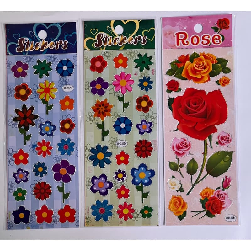 5 cartelas adesivo Infantil flores
