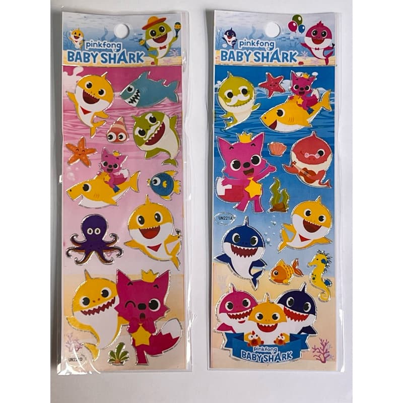 10 Cartelas Adesivo Infantil bebe tubarão Baby shark