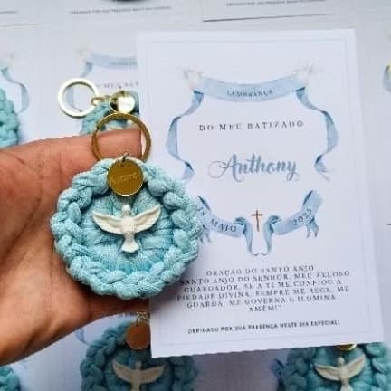 Kit 15 ou 20 Chaveiros Mandala, Batizado, Crisma, 1°eucaristia, Espírito Santo ou Nossa Senhora