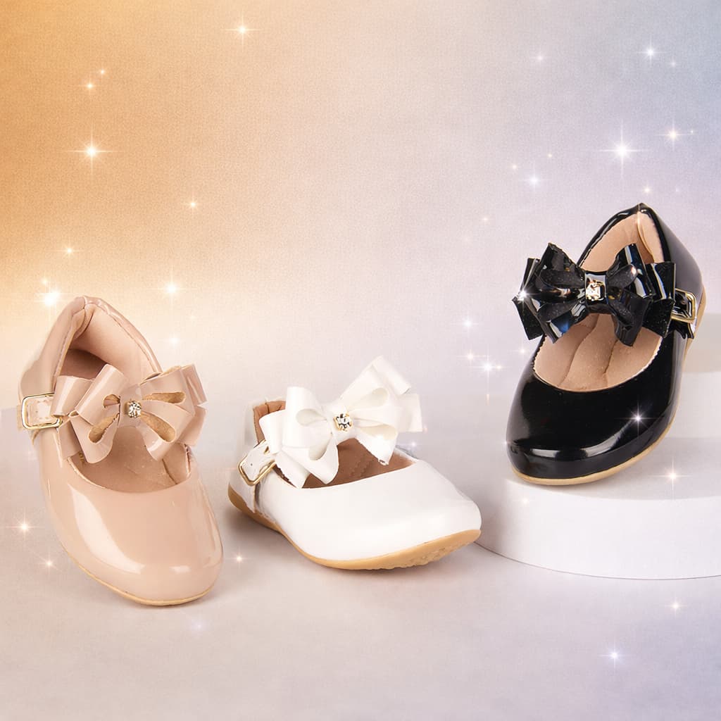 Sapatilha Verniz Infantil Menina Boneca Delicada Strass Confortável Moda Casual Festa Promoção