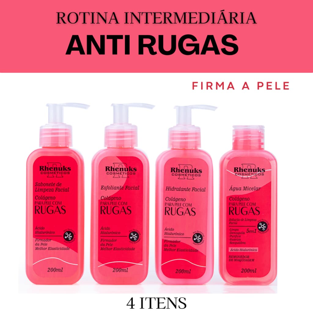 Kit Skincare Masculino Completo Anti Rugas Rhenuks 4 ITENS
