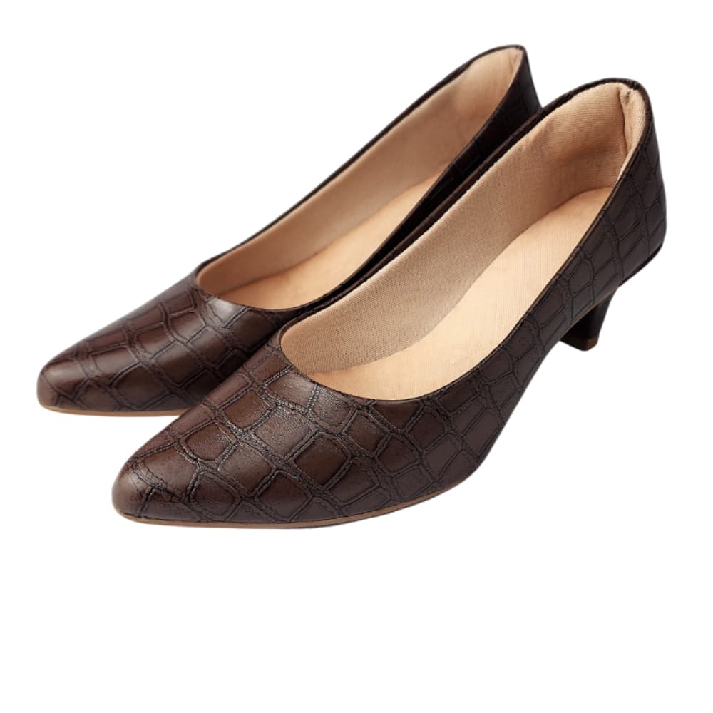 Scarpin Croco Salto Fino Sapato Social Feminino Bico Fino