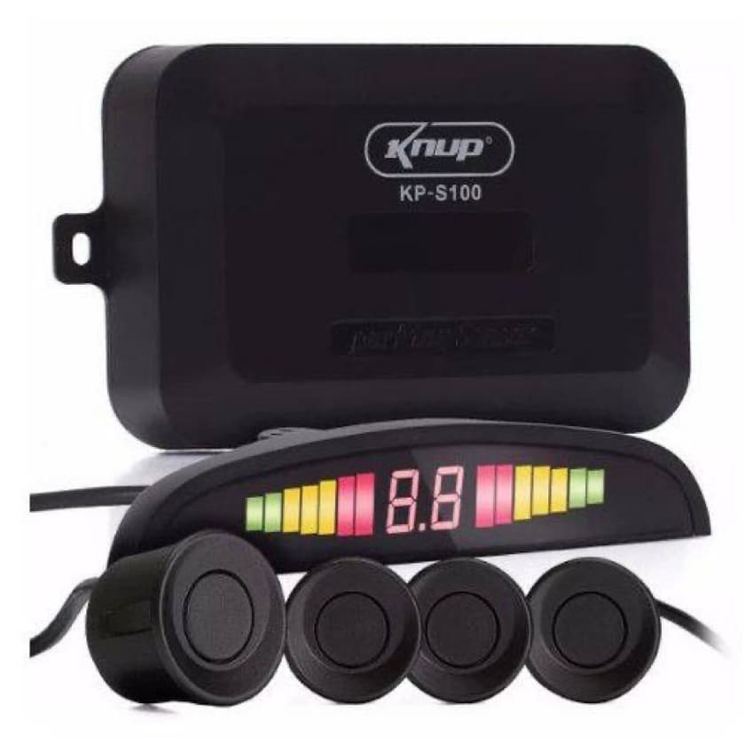 Sensor de Estacionamento Veicular KA-S100 – 4 Sensores com Display LED e Alerta Sonoro