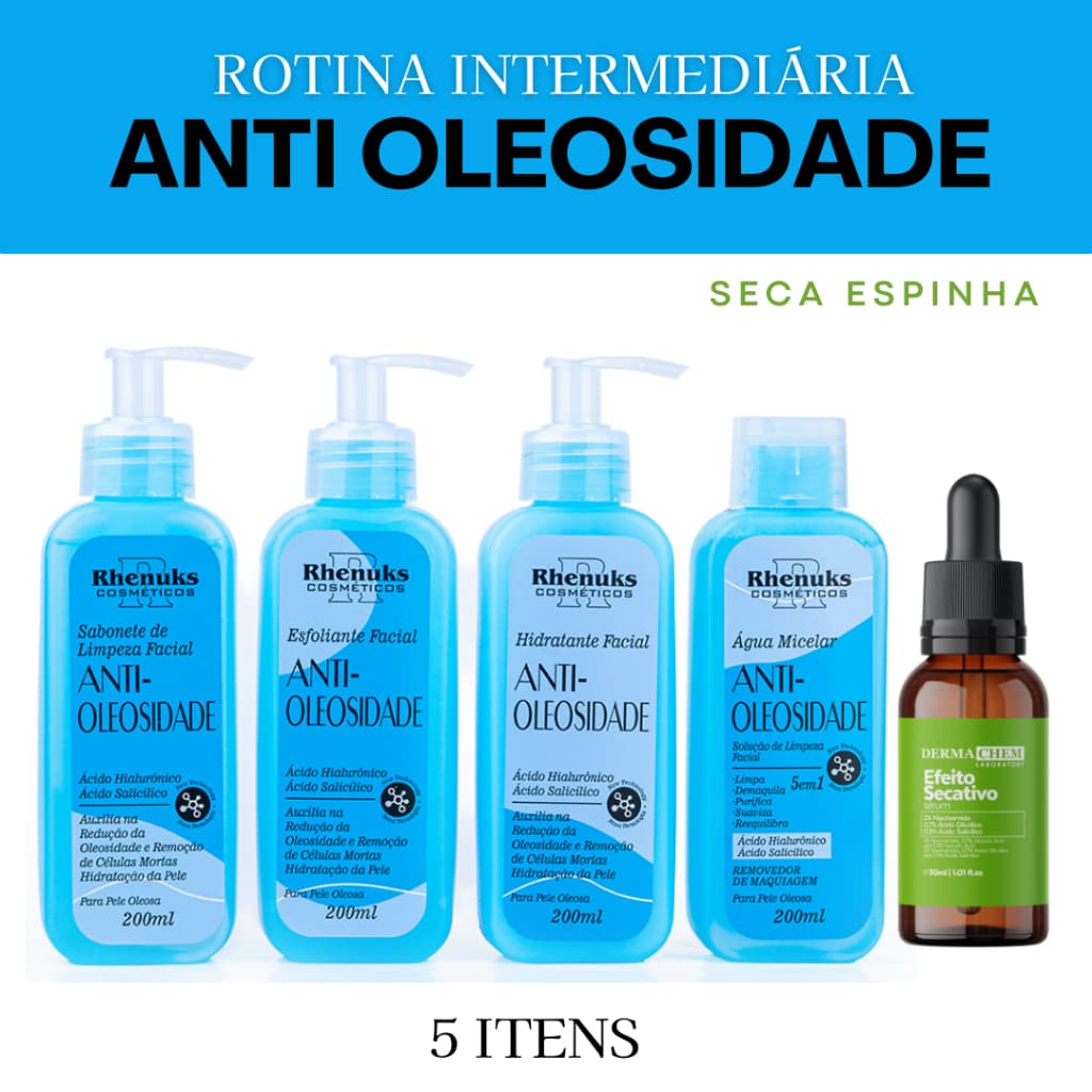 Kit Skincare Anti Oleosidade Rhenuks + Sérum Efeito Secativo Dermachem