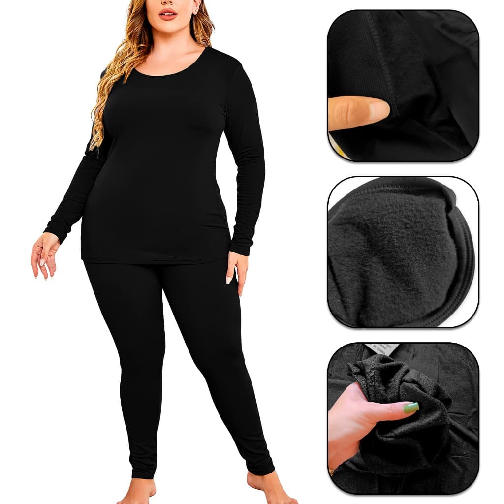 Conjunto Blusa Térmica Flanelada PLUS + Calça Térmica Flanelada PLUS Feminina