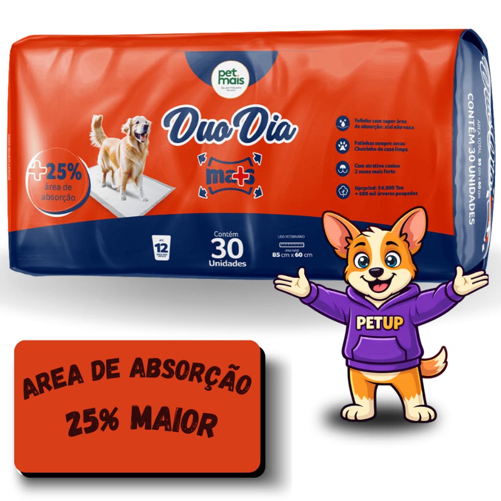 tapete higiênico para cães 90 Unidades Duo Dia Mais 85x60cm - Petmais
