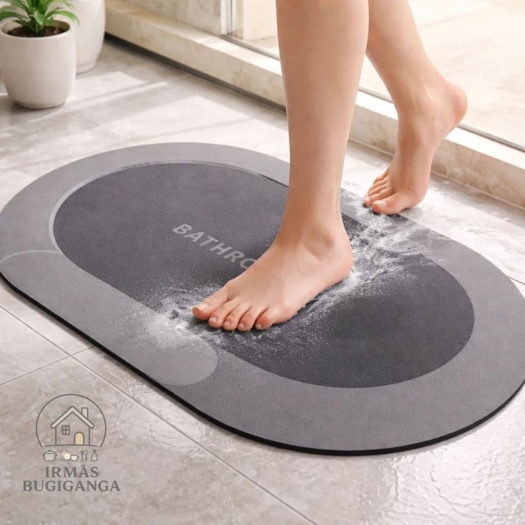 Tapete para Banheiro de Secagem Rápida e Super Absorvente - Ideal para Chuveiro e Cozinha - 58x38